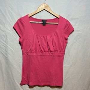 Ann Taylor Fuchsia Short Sleeve Top